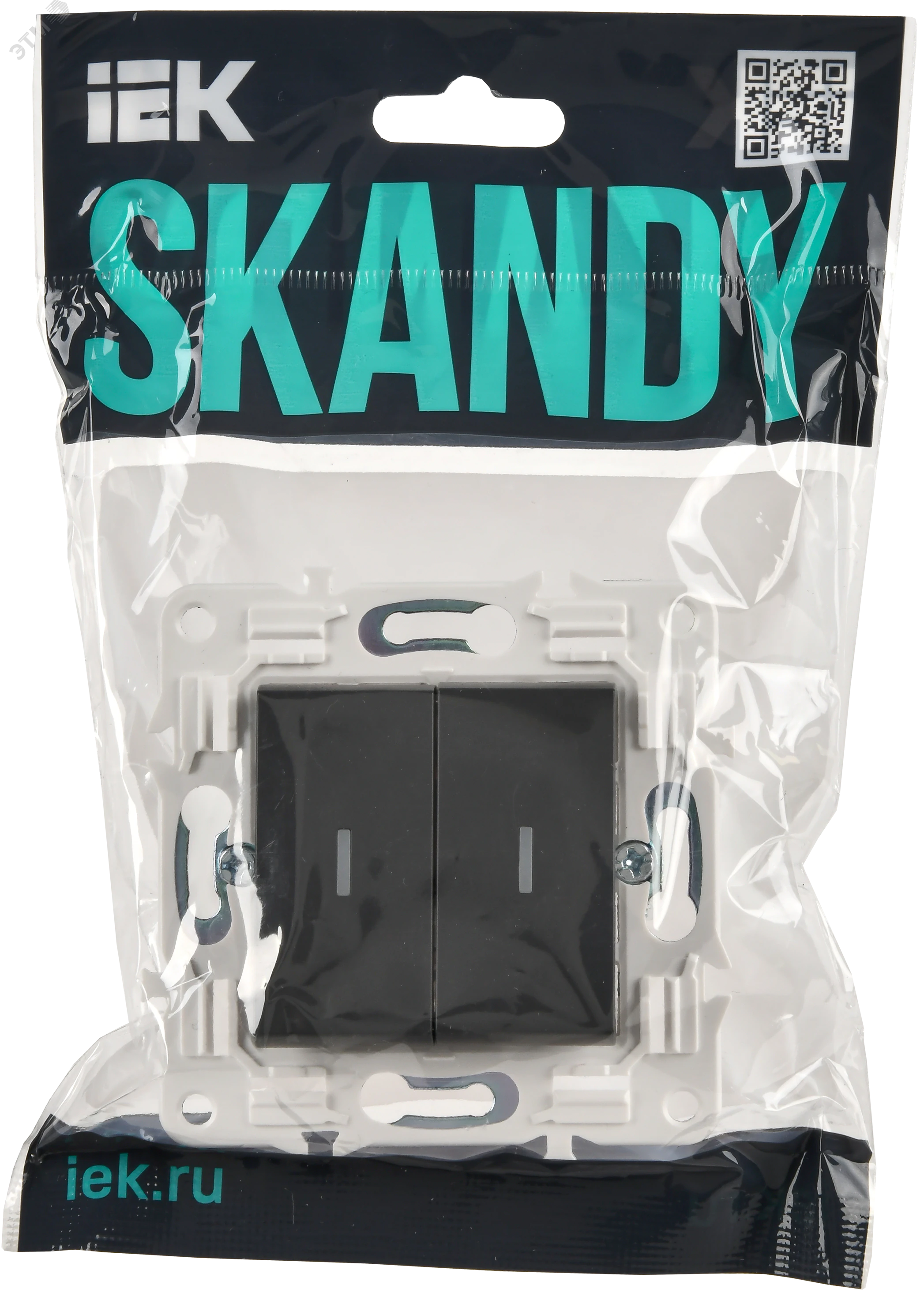 SKANDY Выключатель 2-клавишный с индикацией 10А SK-V09T титан IEK SK-V20-1-10-K48