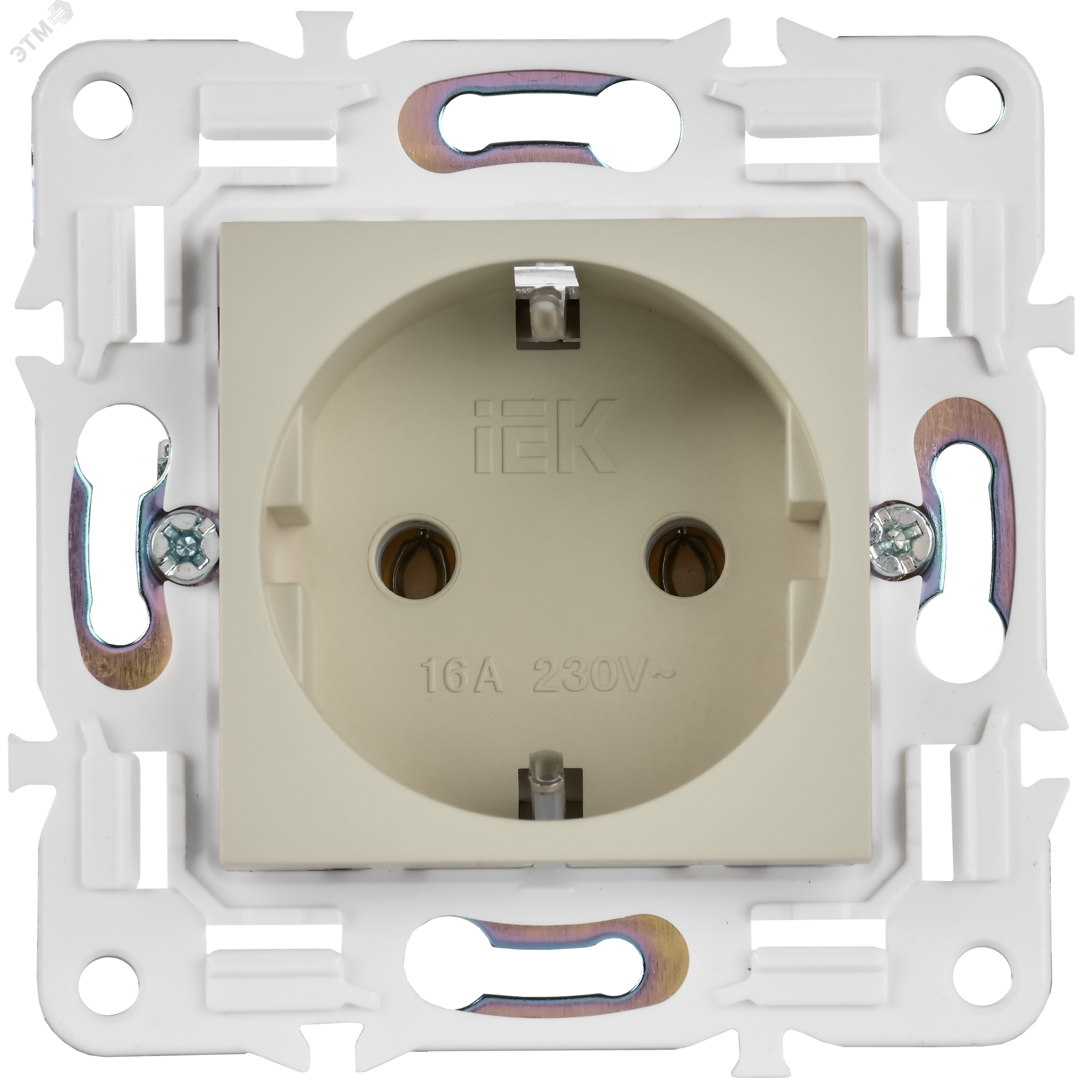 SKANDY Розетка с заземлением без защитных шторок 16А SK-R05B бежевый IEK SK-R11-16-K10
