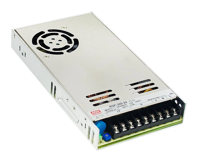 RSP-320-13.5 - AC-DC, 321.3Вт, ККМ, вход 88…264V AC, 47…63Гц /124…370В DC, выход 13.5В/23.8A, рег. вых 12…15В, изоляция 3000В AC, в корпусе 215х115х30мм, -30…+70°С