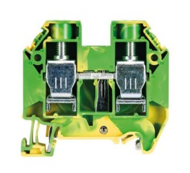 Клемма WT 16 PE - Заземляющая клемма, тип фиксации провода: винтовой, номинальное сечение: 16 мм кв., 1000V, ширина: 12 мм, цвет: желто-зеленый, тип монтажа: DIN 35