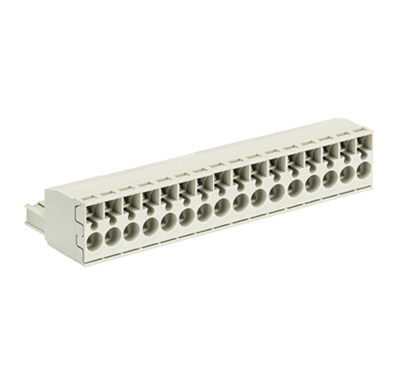 Розетка Wiecon 8113 BFK /16 TOP K OB - Розеточный разъем, угловой, на кабель, шаг 5 мм, 16 полюсов, номинальное сечение: 2,5 мм кв., пружинная фиксация провода, 400V, 12А, без маркировки, цвет: серый, серия 8113 BFK