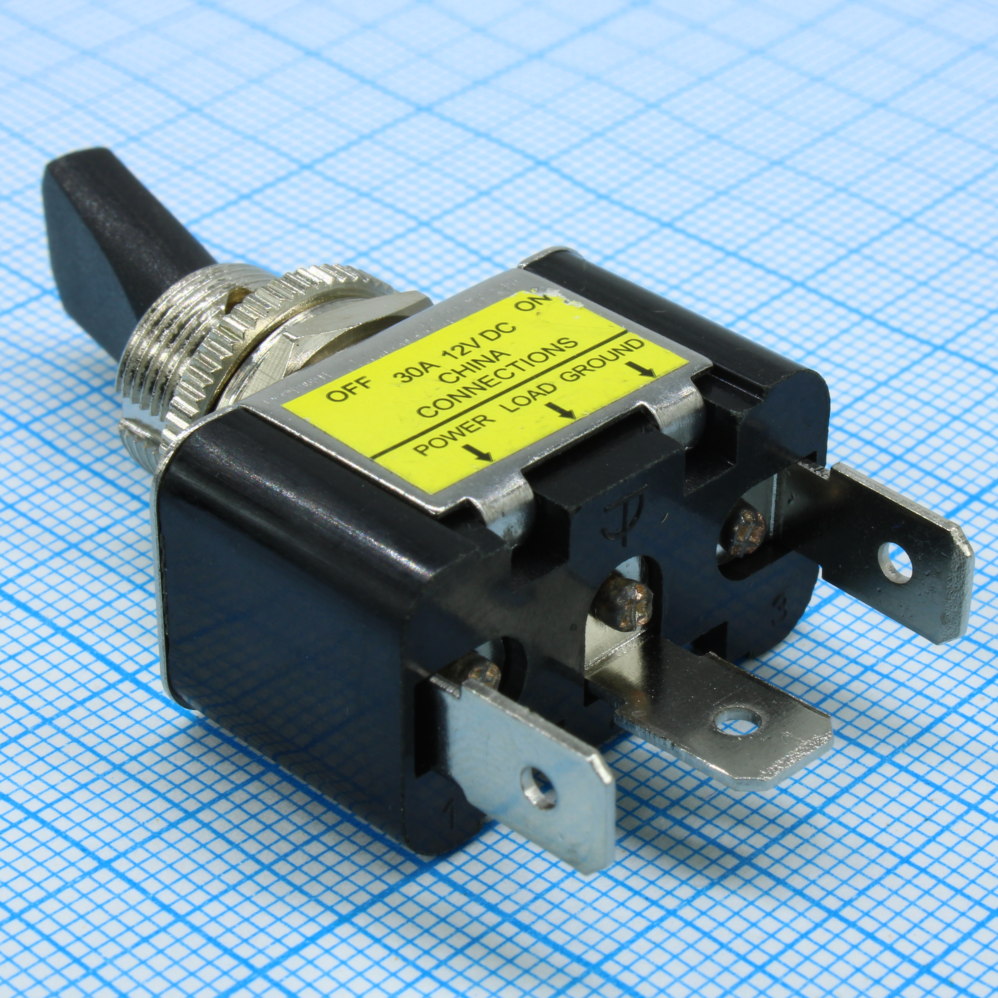 ASW-07D-2-Y - Тумблер с желтой LED подсветкой ON-OFF 30A 12В