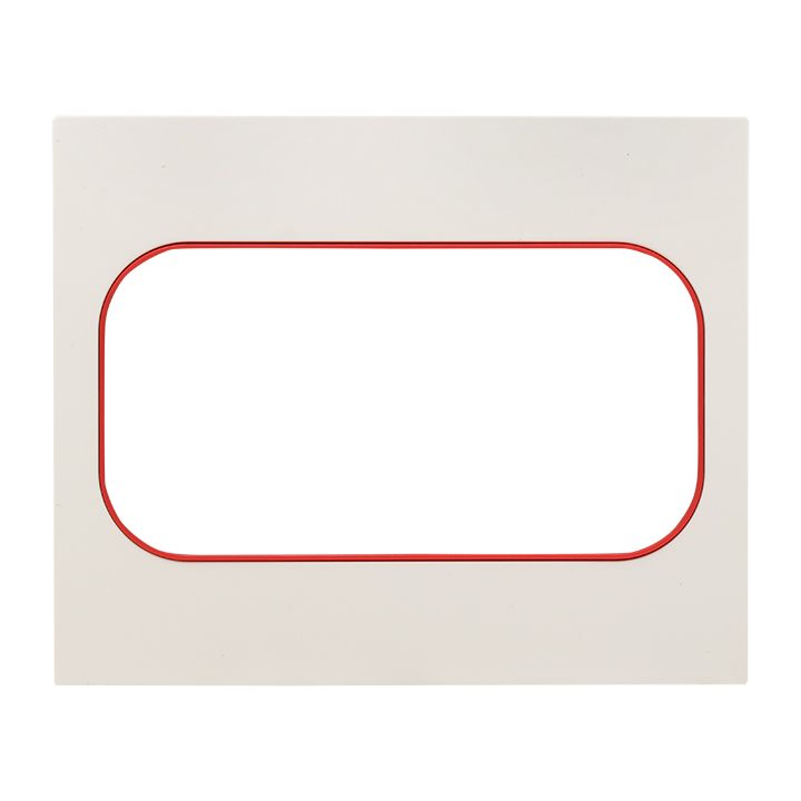 Стокгольм Рамка для розетки 2-местная белая с линией цвета красный PROxima EYM-G-304-20