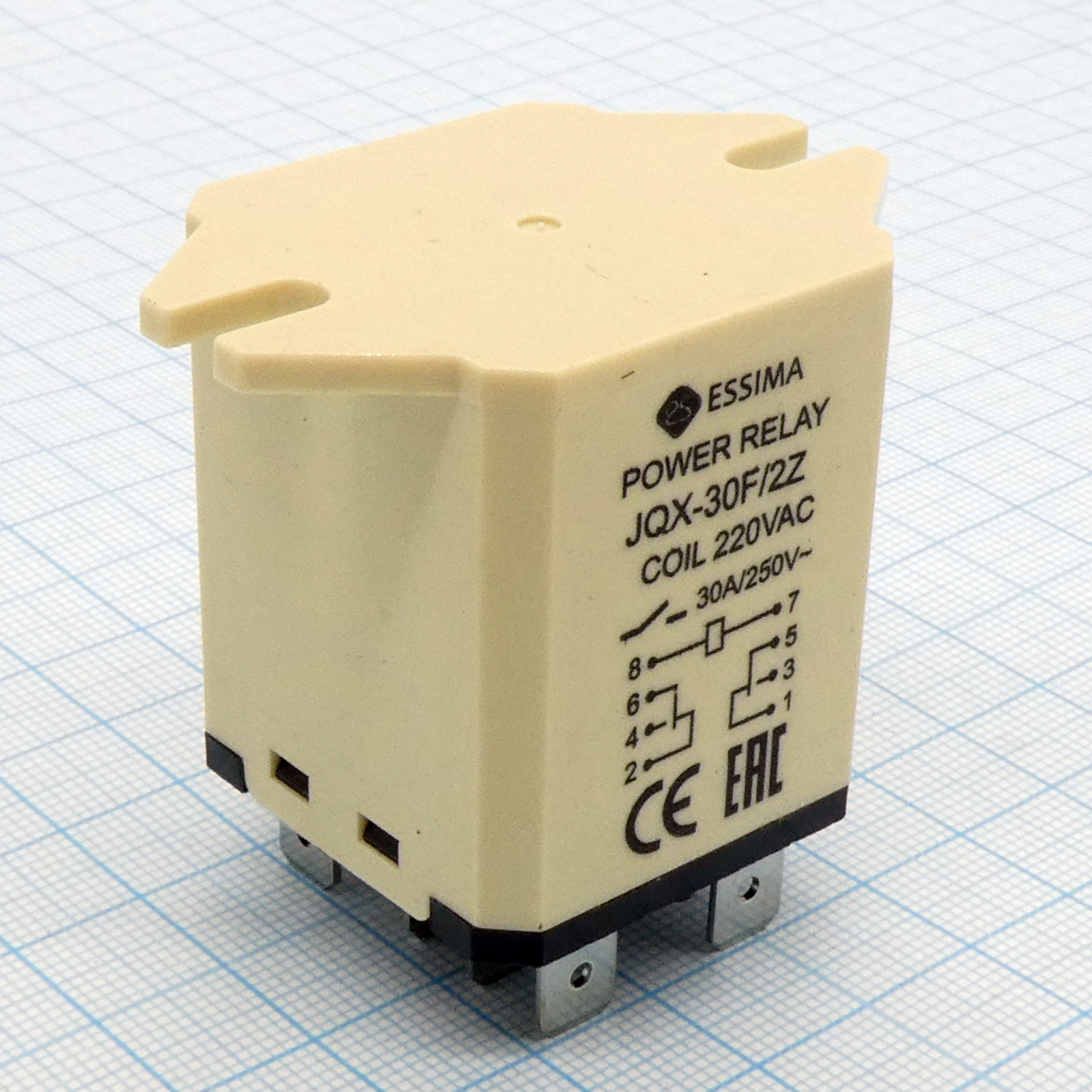 JQX-30F/2Z-220VAC - реле, 2 переключающих контакта 250В 30А, катушка 220В переменного напряжения