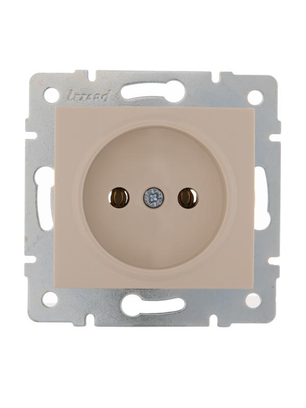 Розетка 1-м СП Karina 16А IP20 без заземл. термопласт механизм крем. 707-0388-121B