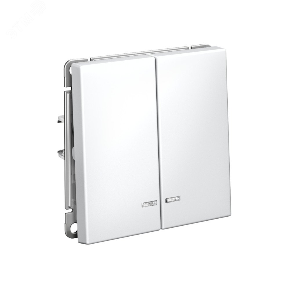 Выключатель 2-кл. ArtGallery (сх. 5а) 10AX с подсветкой механизм лотос SE GAL001353