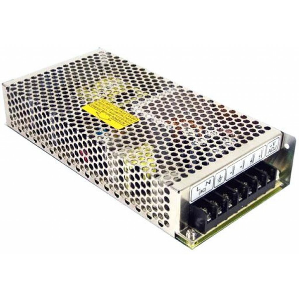 NES-150-24 - AC-DC, 150Вт, выход 24В/6.5A, рег. вых 22.8…27.6 В , вход 90...132B АС/180…264В AC, 254…373 В DC,  изоляция 3000В AC, в кожухе 199х98х38мм, -20…+60°С