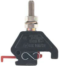 Клемма болтовая BK M6/32 - Болтовая клемма М6, тип фиксации провода: болт, 125A, 1000V, ширина: 16 мм, цвет: серый, тип монтажа: DIN 35