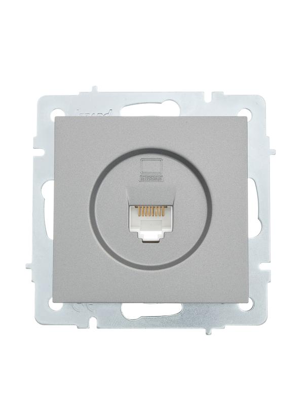 Розетка компьютерная 1-м СП Vesna механизм платина 742-3588-139