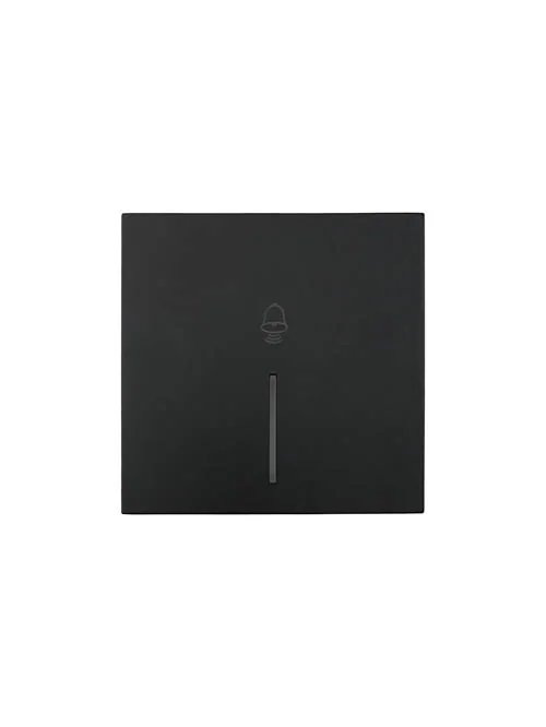 ZIMA Кнопка звонка с подсветкой, 10 А, механизм, черный бархат Lezard 704-4288-108QC