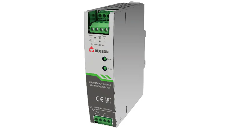 Модуль резервирования DPS-DIODE-20A-D24 - Модуль резервирования, номинальное напряжение: 24VDC, номинальный ток: 20A, диапазон входных напряжений: 19-29V, монтаж: на DIN рейку, температура окружающей среды –40°C…+80°C