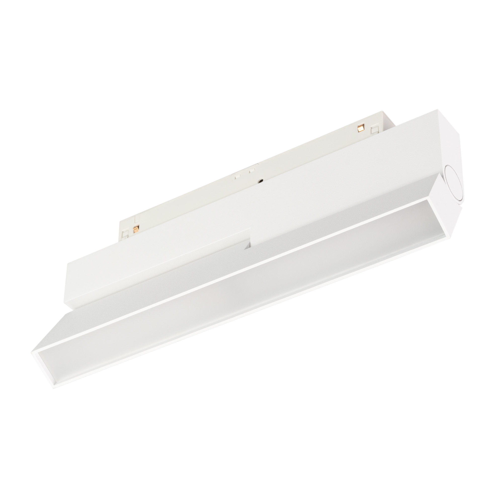 Светильник MAG-ORIENT-FLAT-FOLD-S230-12W Warm3000 (WH, 80 deg, 48V) 035859(1) - Светильник для магнитных треков MAG-ORIENT шириной 26 мм. Мощность 12 Вт, св. поток 750 лм, 60 лм/Вт, теплый 3000 K, CRI>90, угол 80°, напряжение питания 48 В. Белый прямоугол