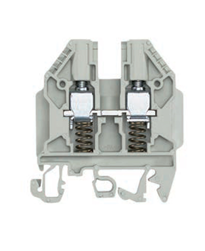 Клемма WKN 6 SF - Проходная клемма с подпружинивающим элементом, тип фиксации провода: винтовой, номинальное сечение: 6 мм кв., 41A, 800V, ширина: 8 мм, цвет: серый, тип монтажа: DIN 35