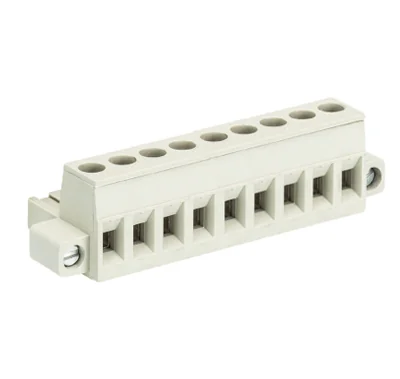 Розетка Wiecon 8213 B / 9 F OB - Розеточный разъем, угловой, на кабель, с монтажными фланцами, шаг 5,08 мм, 9 полюсов, номинальное сечение: 2,5 мм кв., винтовая фиксация провода, 400V, 12А, без маркировки, цвет: серый, серия 8213 F OB