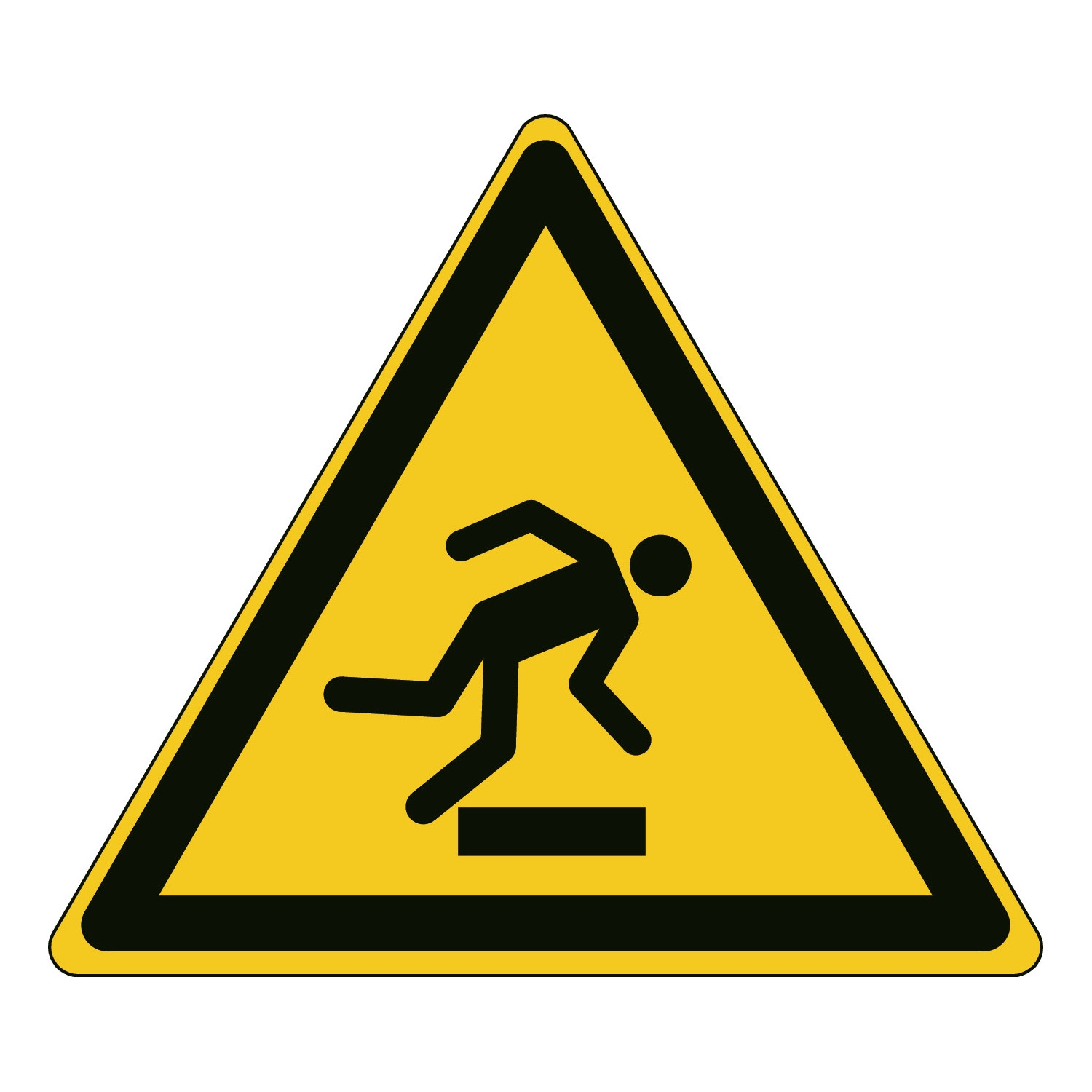 gws827358 - PIC W011-Tri 500-PE-CRD/1 B7538 ламинированный полиэстер антискольжение. Напольный - предупреждающий знак. Осторожно порог. Знак в треугольнике. Черный на жёлтом. 1 шт.