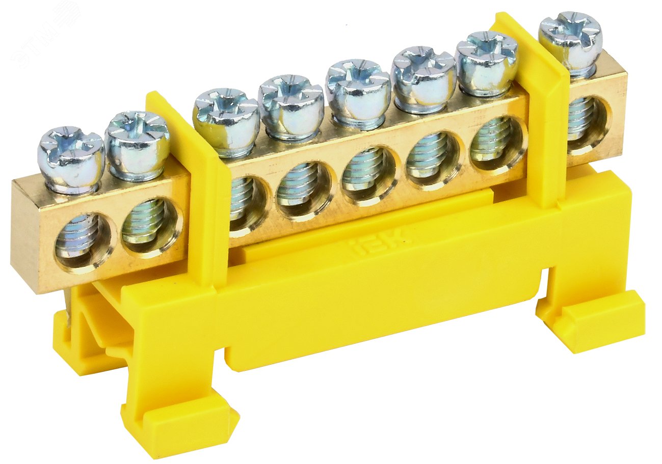 Шина PE "земля" на DIN-изол. "Стойка" ШНИ-6х9-8-С-Ж YNN10-69-8P-K05