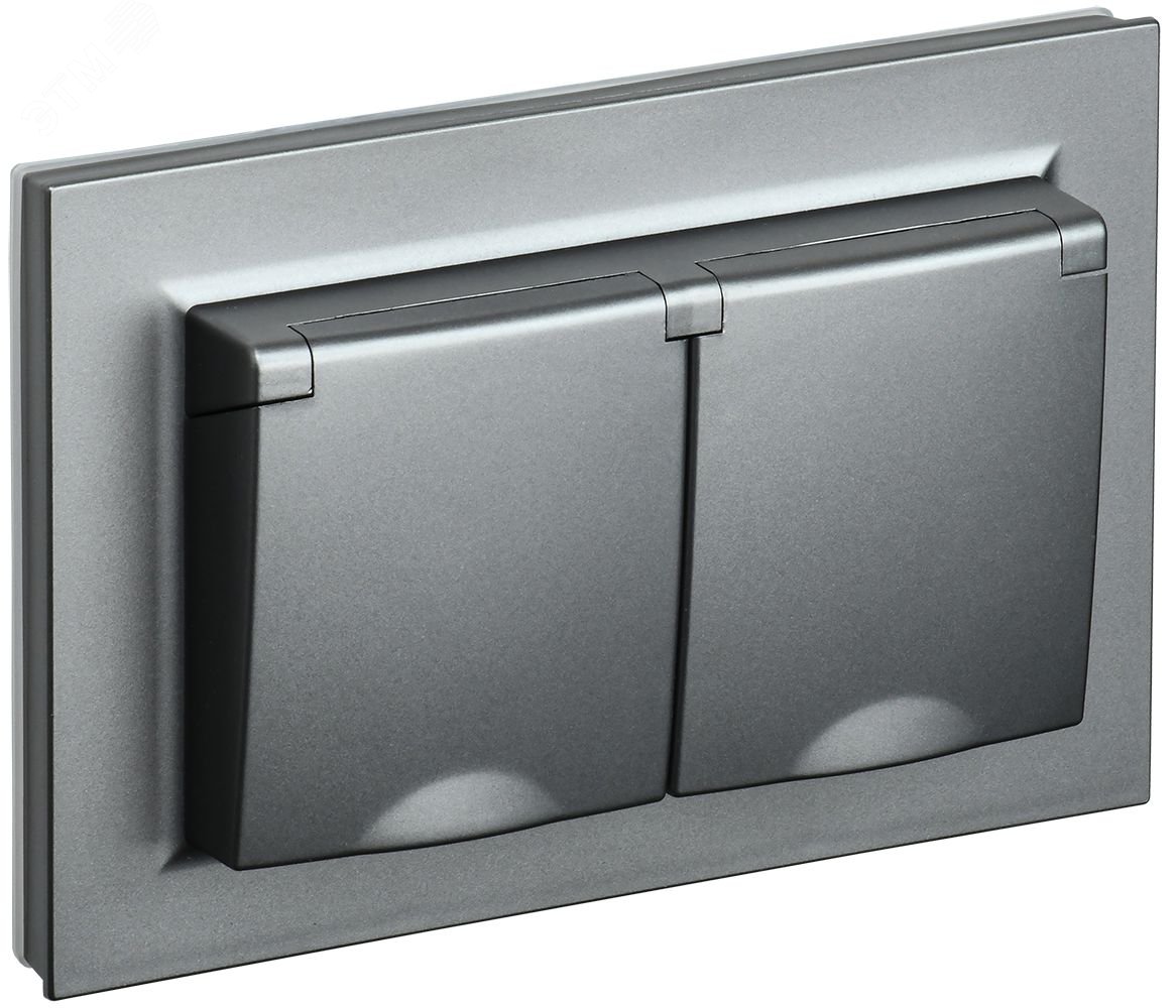 BRITE Роз. 2-я с кр. 16А в сб IP44 РСбш12-3-44-БрС сталь BR-R26-16-44-K46-F