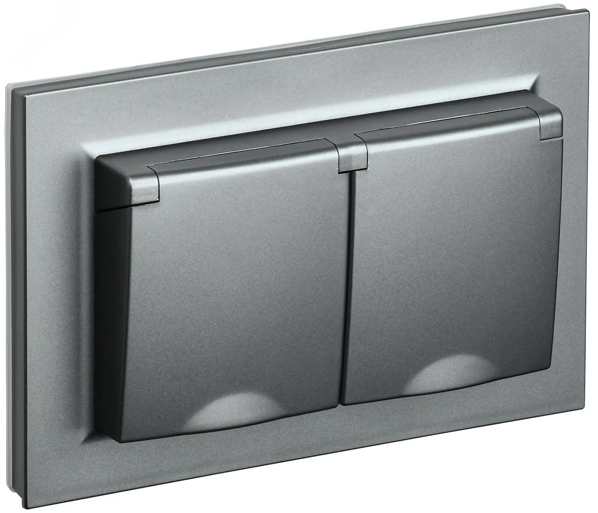BRITE Роз. 2-я с кр. 16А в сб IP44 РСбш12-3-44-БрС сталь BR-R26-16-44-K46-F