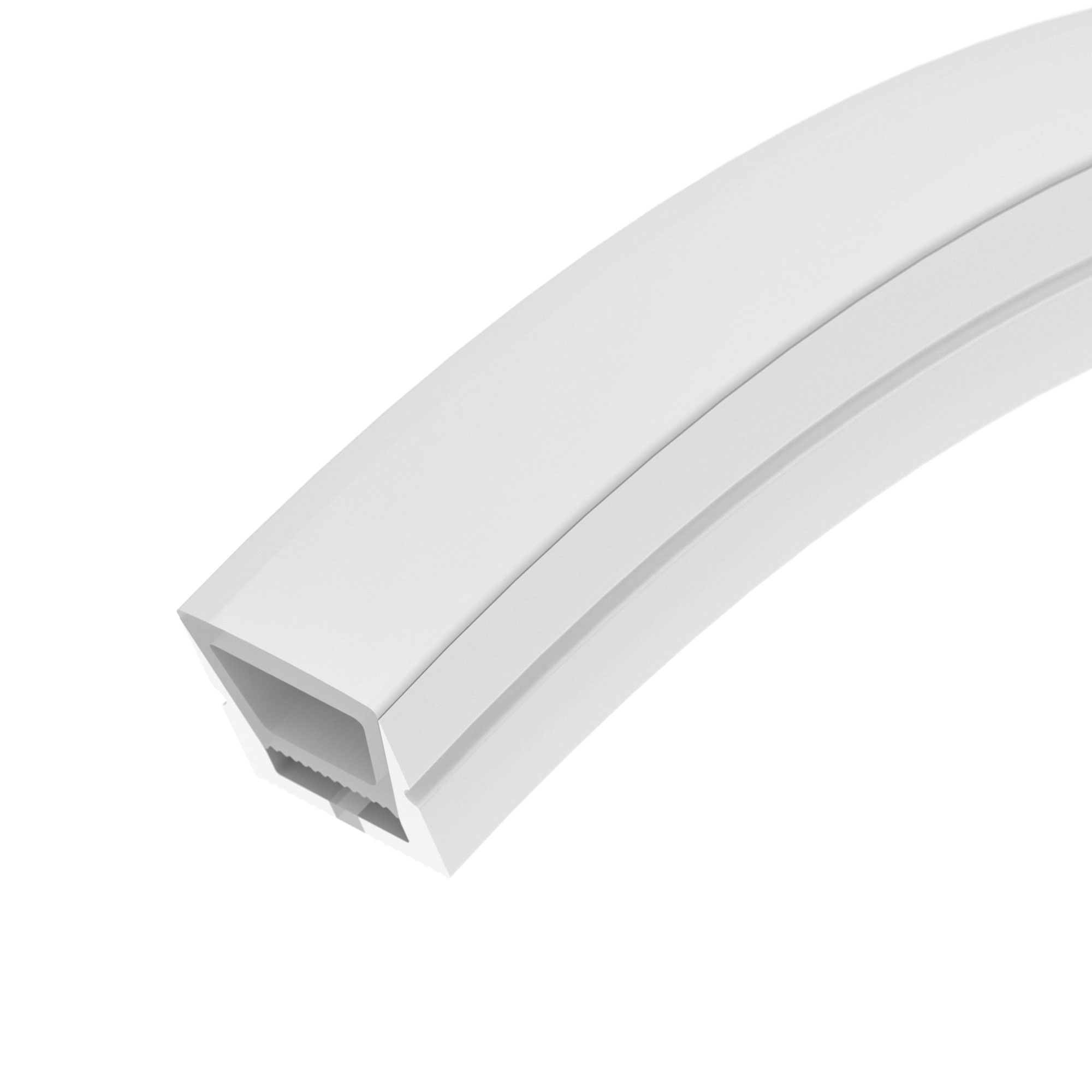 Силиконовый профиль WPH-FLEX-1616-TOP-S11-5m WHITE 040270 - Цельнолитой силиконовый гибкий профиль, белый матовый. Габаритные размеры 5000х16х16 мм. Вертикальный изгиб TOP, минимальный радиус изгиба 60 мм. Для установки во влажных помещениях необходима ге