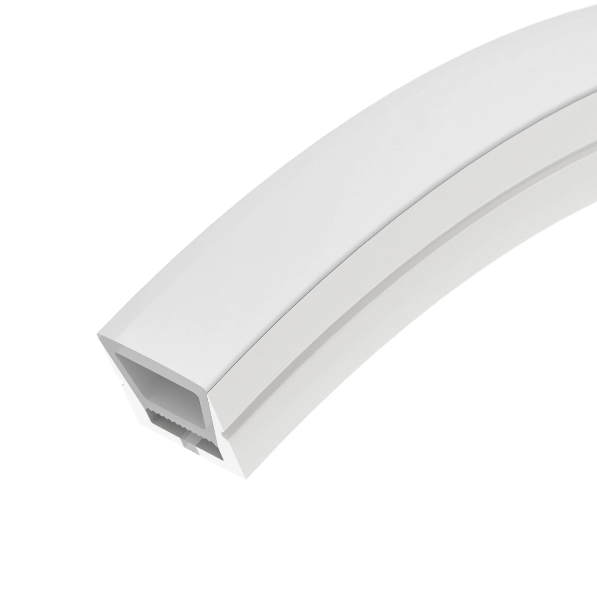 Силиконовый профиль WPH-FLEX-1616-TOP-S11-5m WHITE 040270 - Цельнолитой силиконовый гибкий профиль, белый матовый. Габаритные размеры 5000х16х16 мм. Вертикальный изгиб TOP, минимальный радиус изгиба 60 мм. Для установки во влажных помещениях необходима ге