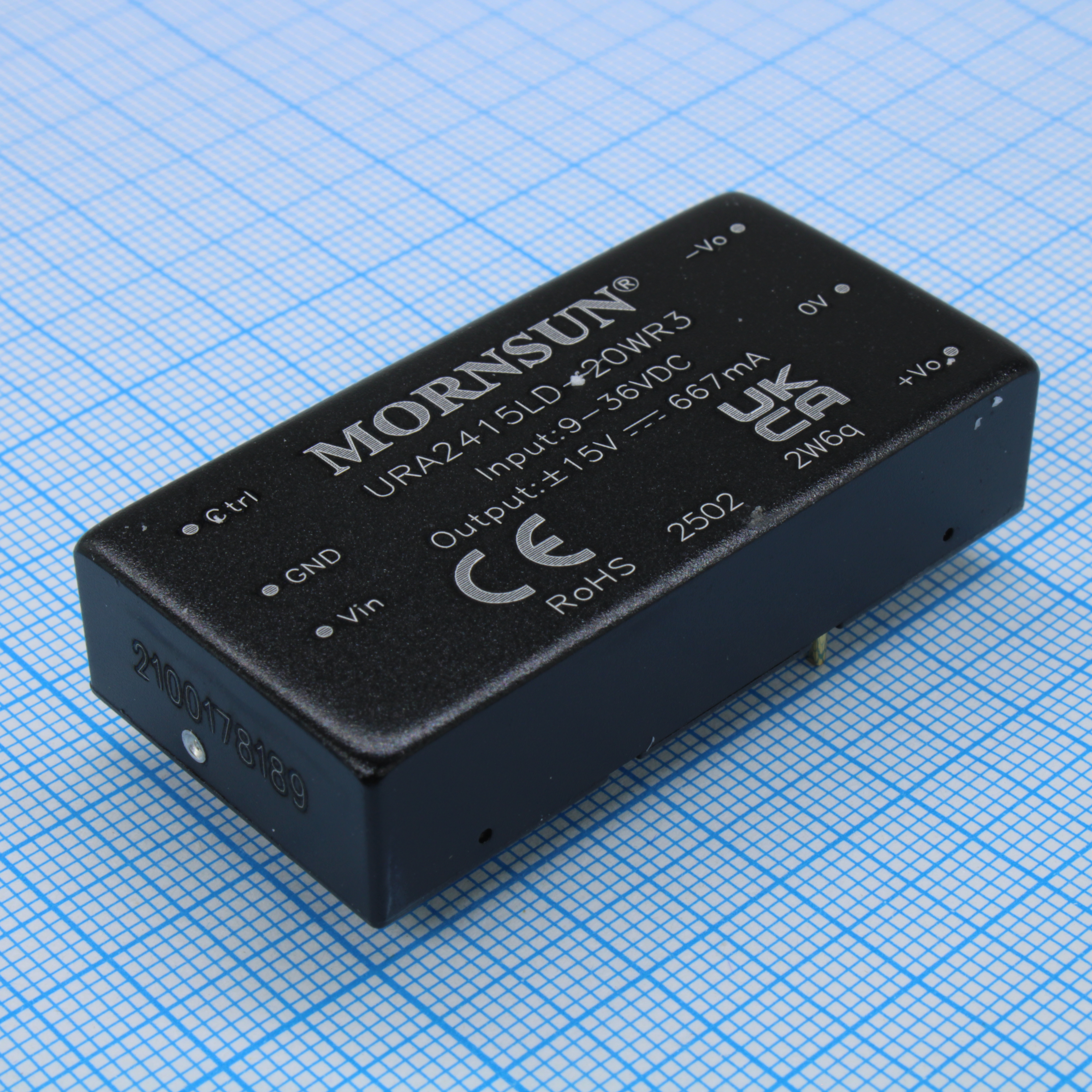 URA2415LD-20WR3 - Преобразователь DC/DC на печатную плату 20Вт вход 9...36 В, выход ±15 В/±0.667 А (THТ)