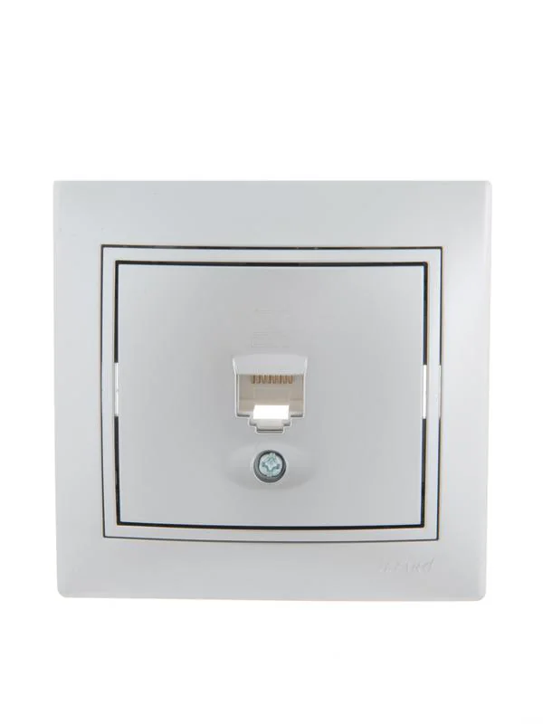 Розетка компьютерная 1-м СП Mira RJ45 сер. метал. 701-1010-139