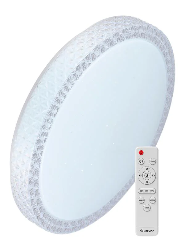 Светильник светодиодный PREMIUM SAPHIR 55Вт 230В 3000-6500К 4400лм IP40 395х95мм настенно-потолоч. управляемый с пультом ДУ КОСМОС KSSaph55W