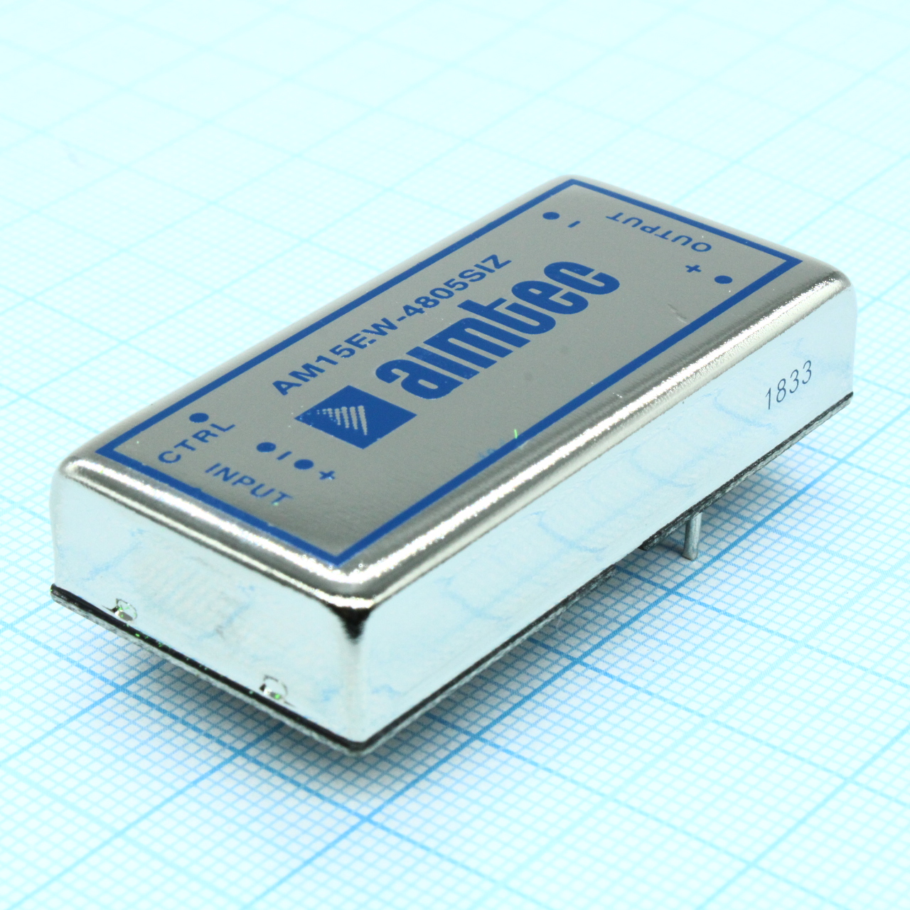 AM15EW-4805SIZ - DC/DC, 15Вт, вход 18…75В, выход 5В/3А, изоляция 1500В DC, КПД 80%, максимальная емкостная нагрузка не более 4700мкФ, вход On/Off, 2x1", 50.8x25.4x10.5мм, -40…85°C, металл