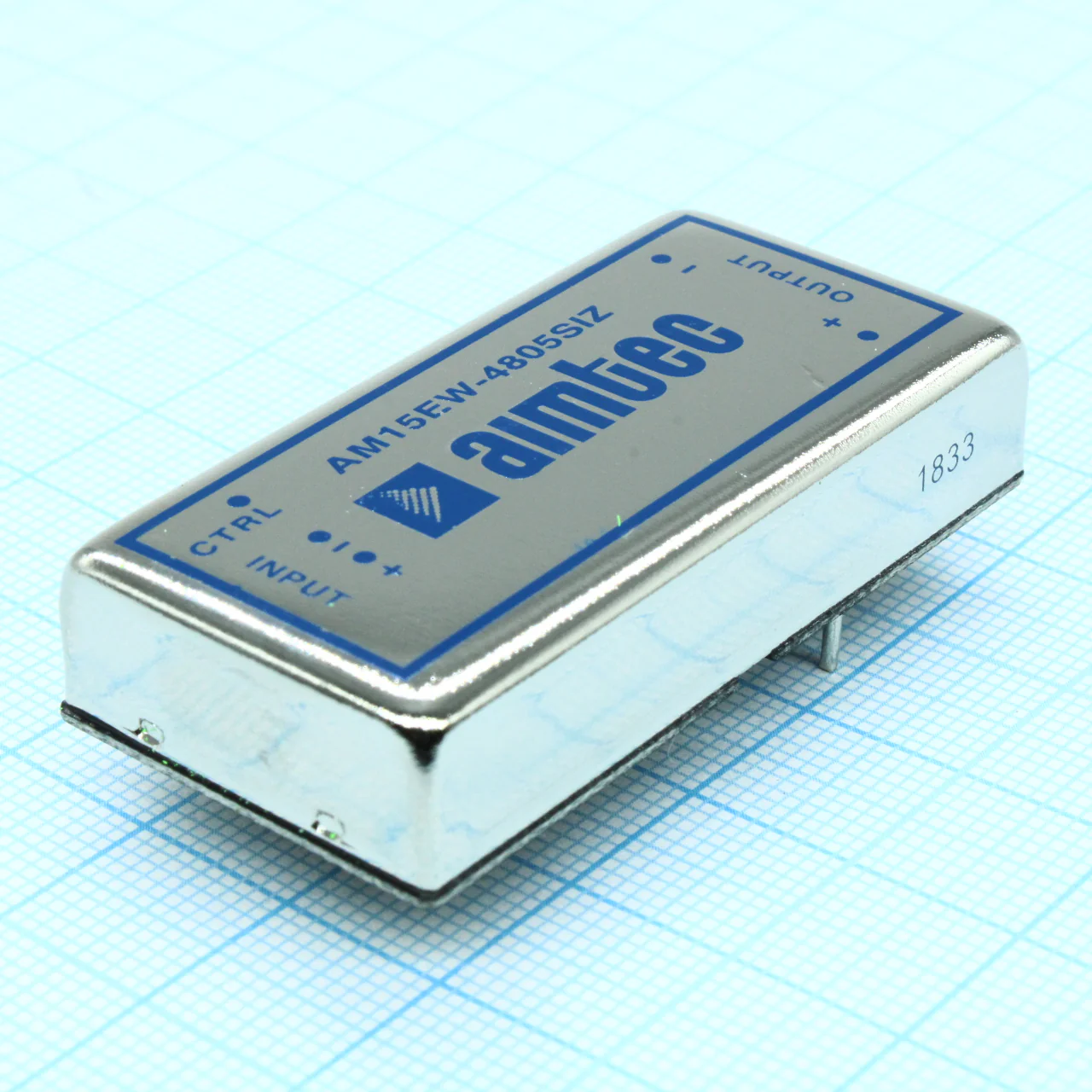 AM15EW-4805SIZ - DC/DC, 15Вт, вход 18…75В, выход 5В/3А, изоляция 1500В DC, КПД 80%, максимальная емкостная нагрузка не более 4700мкФ, вход On/Off, 2x1", 50.8x25.4x10.5мм, -40…85°C, металл