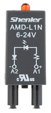 Модуль AMD-L1N 6-24V - Модуль для реле, 6 - 24VAC/DC, красный светодиод, цвет: черный, для колодок: SRU, SKF14, SKC, SKB, STB, SRC*-E, SRB, GZT, GZM, GZS, GZMB, ES32