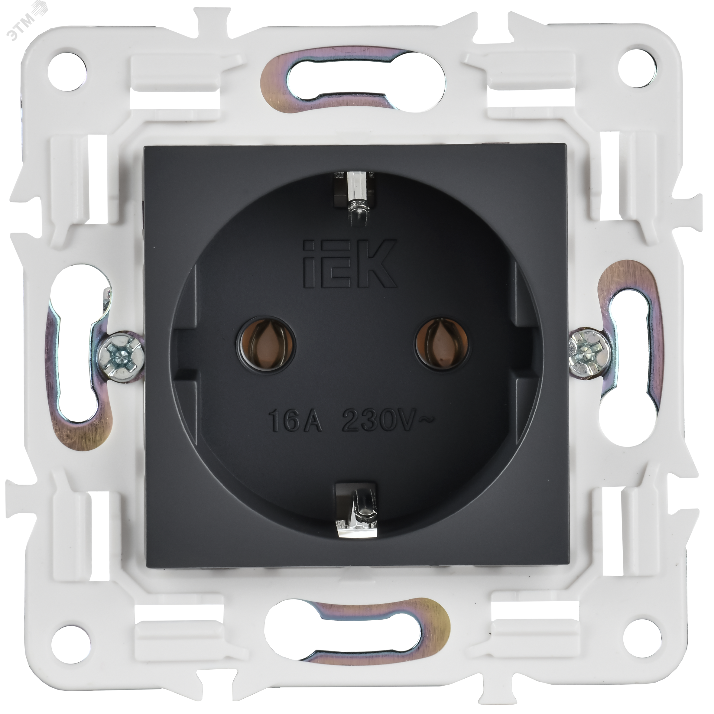 SKANDY Розетка с заземлением без защитных шторок 16А SK-R05T титан IEK SK-R11-16-K48