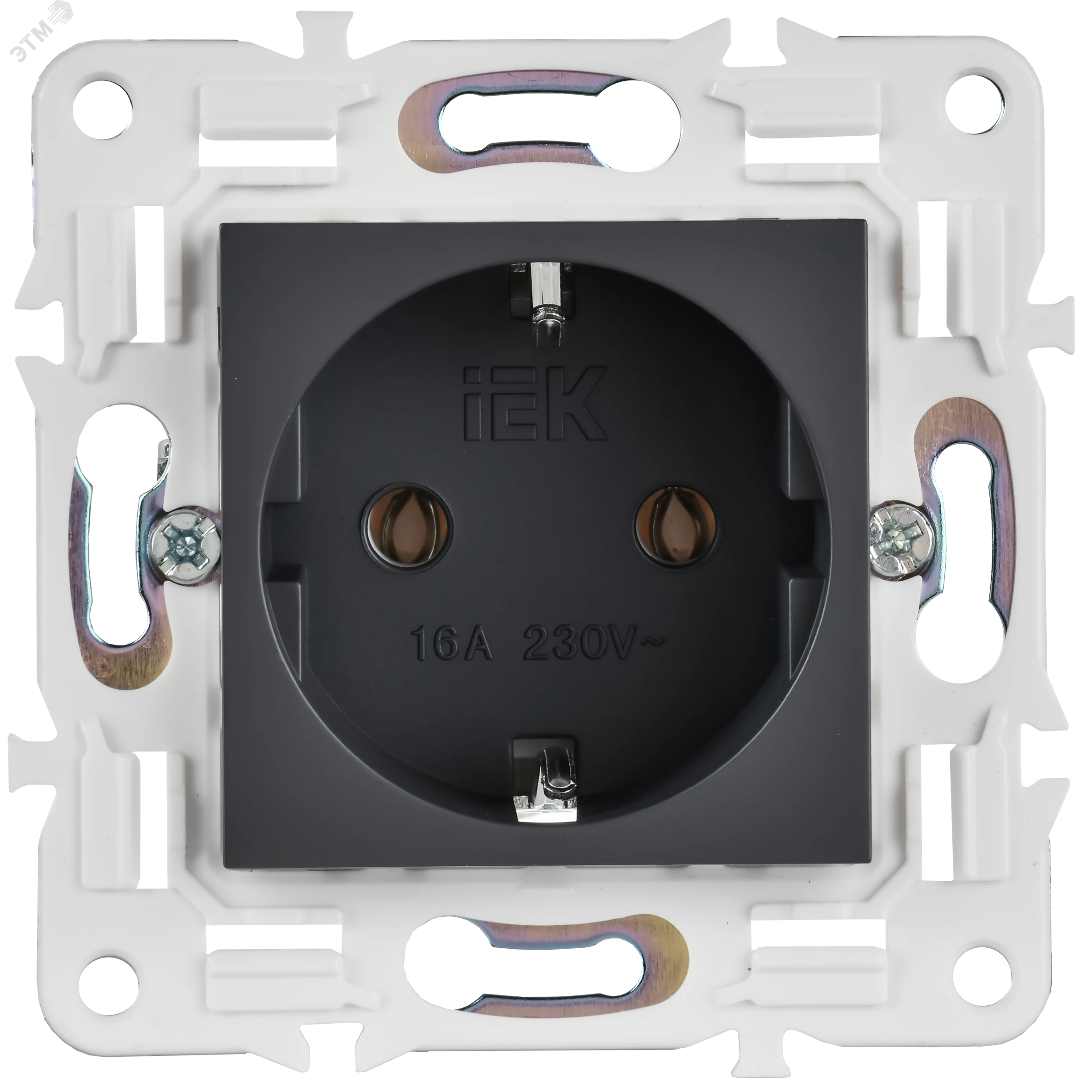 SKANDY Розетка с заземлением без защитных шторок 16А SK-R05T титан IEK SK-R11-16-K48