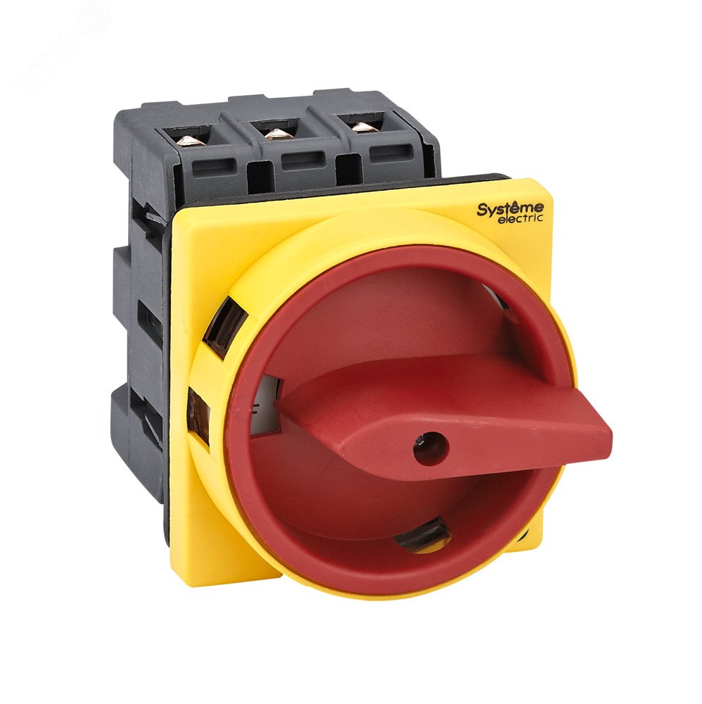 ВЫКЛЮЧАТЕЛЬ-РАЗЪЕДИНИТЕЛЬ 3P 63A С КРАСНОЙ РУКОЯТКОЙ НА ДВЕРЦУ 4 ВИНТАМИ MSD63310R