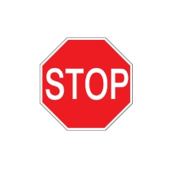 gws227404 - PIC 230 Дорожный знак "Движение без остановки запрещено", 100 мм, 250 шт/рул,  B-7541(ламинированный полиэстер)"