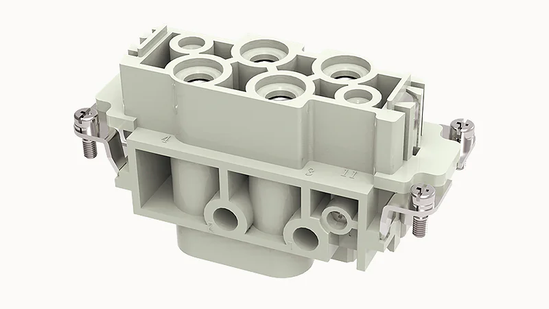 Розеточная контактная вставка DK-4/2-F - Розеточная контактная вставка, винтовая фиксация, 4/2 полюса, типоразмер 16B, 690V, 80A, сечение обслуживаемых проводников 1,5-16 мм кв,, тип покрытия контактов: серебро