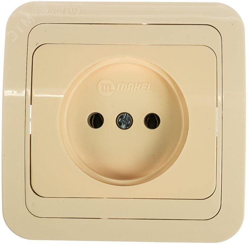 Розетка 1-м СП Mimoza 16А IP20 без заземл. керамика крем./крем. 25002