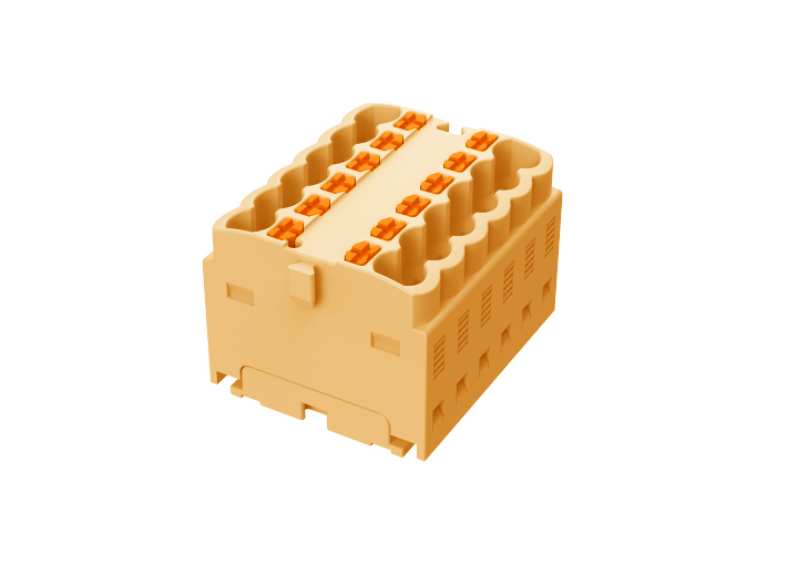Проходной блок TPA1.5-12-OG - Проходной блок, 12 точек подключения, тип фиксации провода: push-in, номинальное сечение: 1,5 мм кв., 17,5A, 450V, цвет: оранжевый