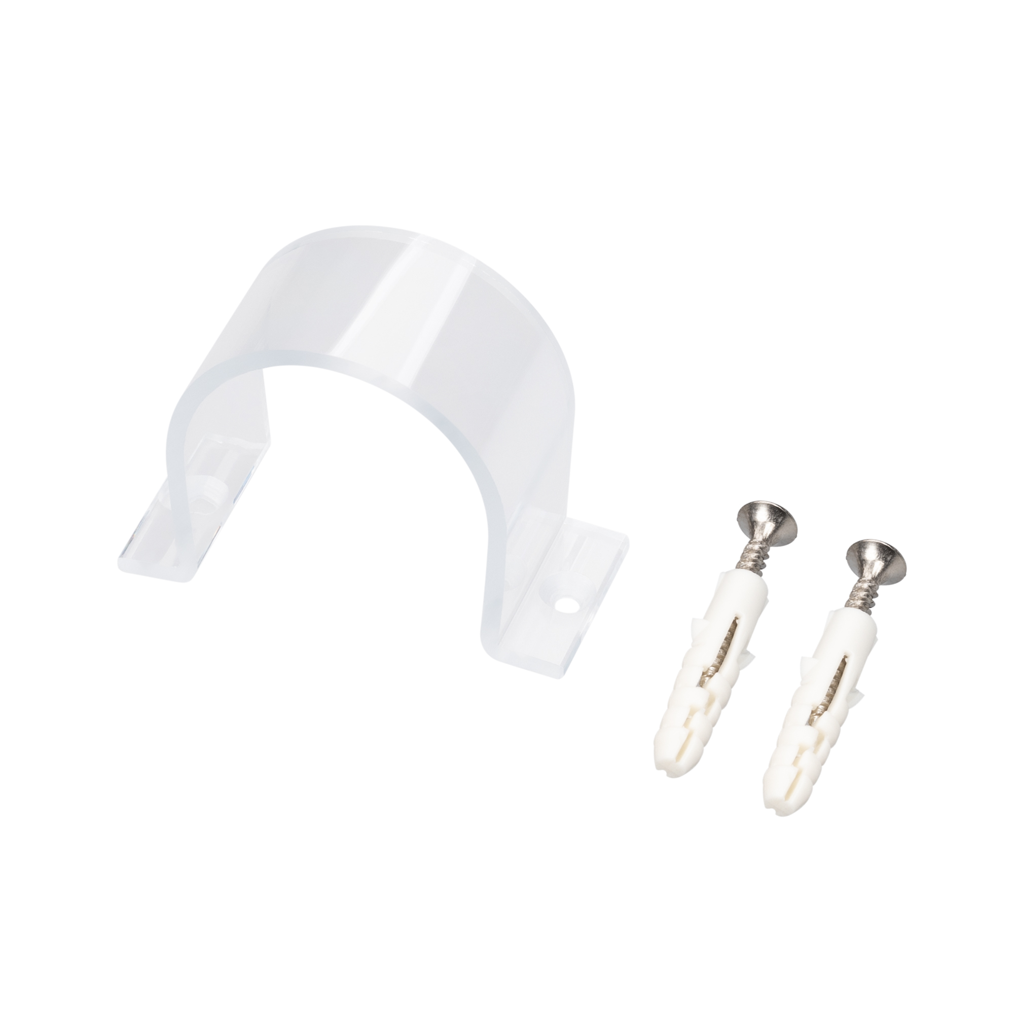 Держатель ARL-MOONLIGHT-D40-CLIP-TN CLEAR 047257 - Клипса из поликарбоната для круглого гибкого неона MOONLIGHT диаметром 40 мм. Установка над неоном. Габариты: 63x43.2 мм. Длина 25 мм. Цена за 1 шт.