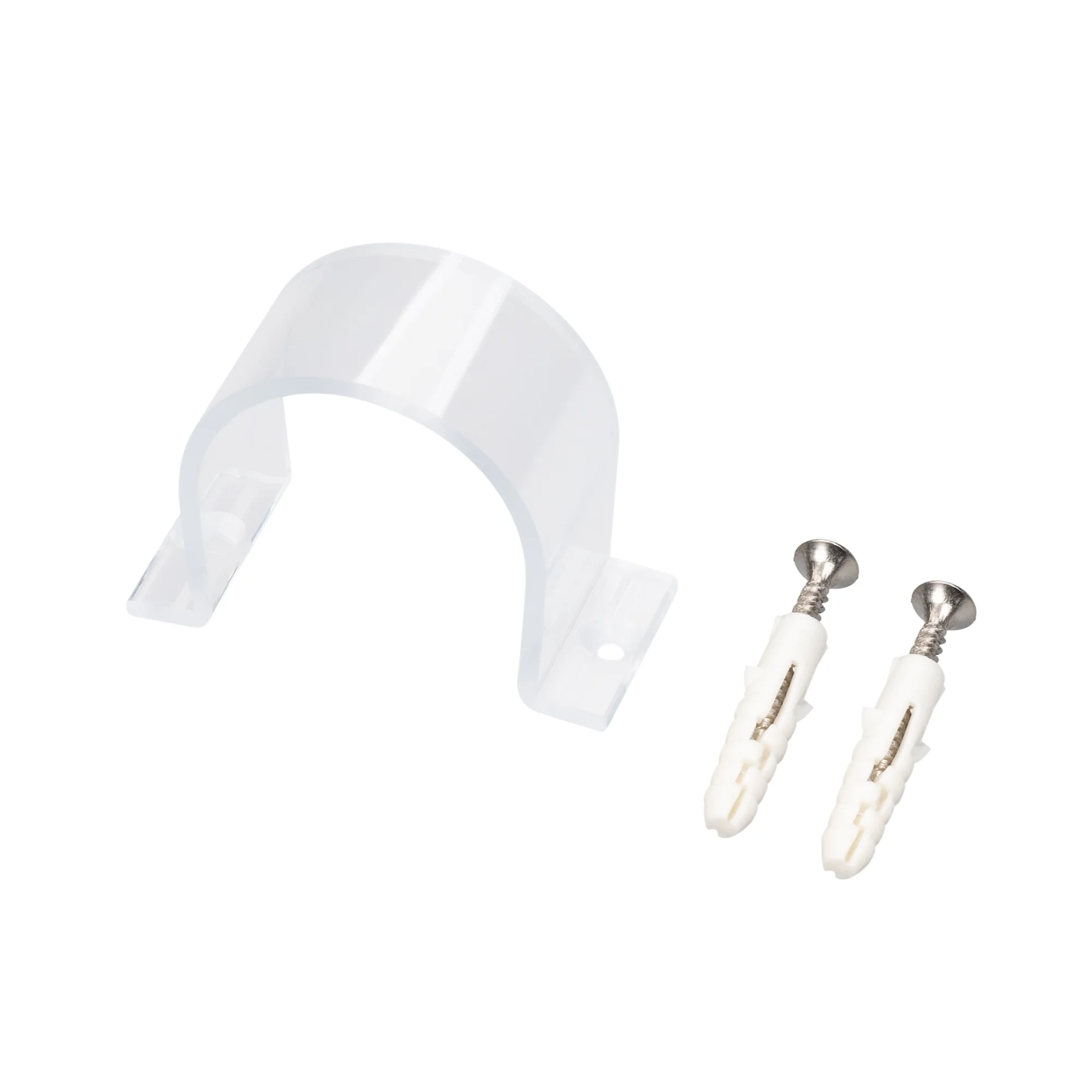 Держатель ARL-MOONLIGHT-D40-CLIP-TN CLEAR 047257 - Клипса из поликарбоната для круглого гибкого неона MOONLIGHT диаметром 40 мм. Установка над неоном. Габариты: 63x43.2 мм. Длина 25 мм. Цена за 1 шт.