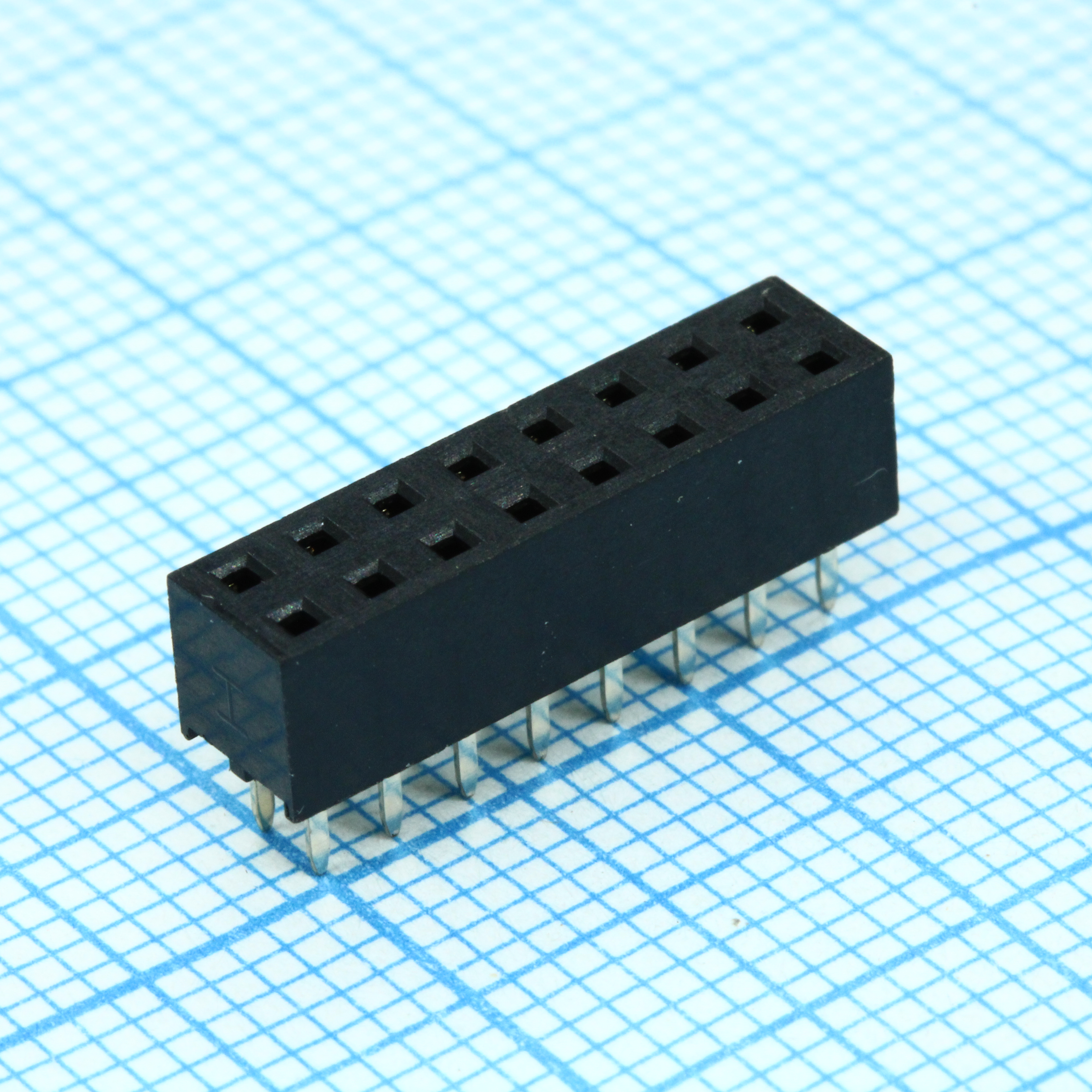 DS1026-06-2X8S8BV - Гнездо на плату 2x8 конт., шаг 2.00мм, высота 4.3мм ширина 4.1мм, позолоч.