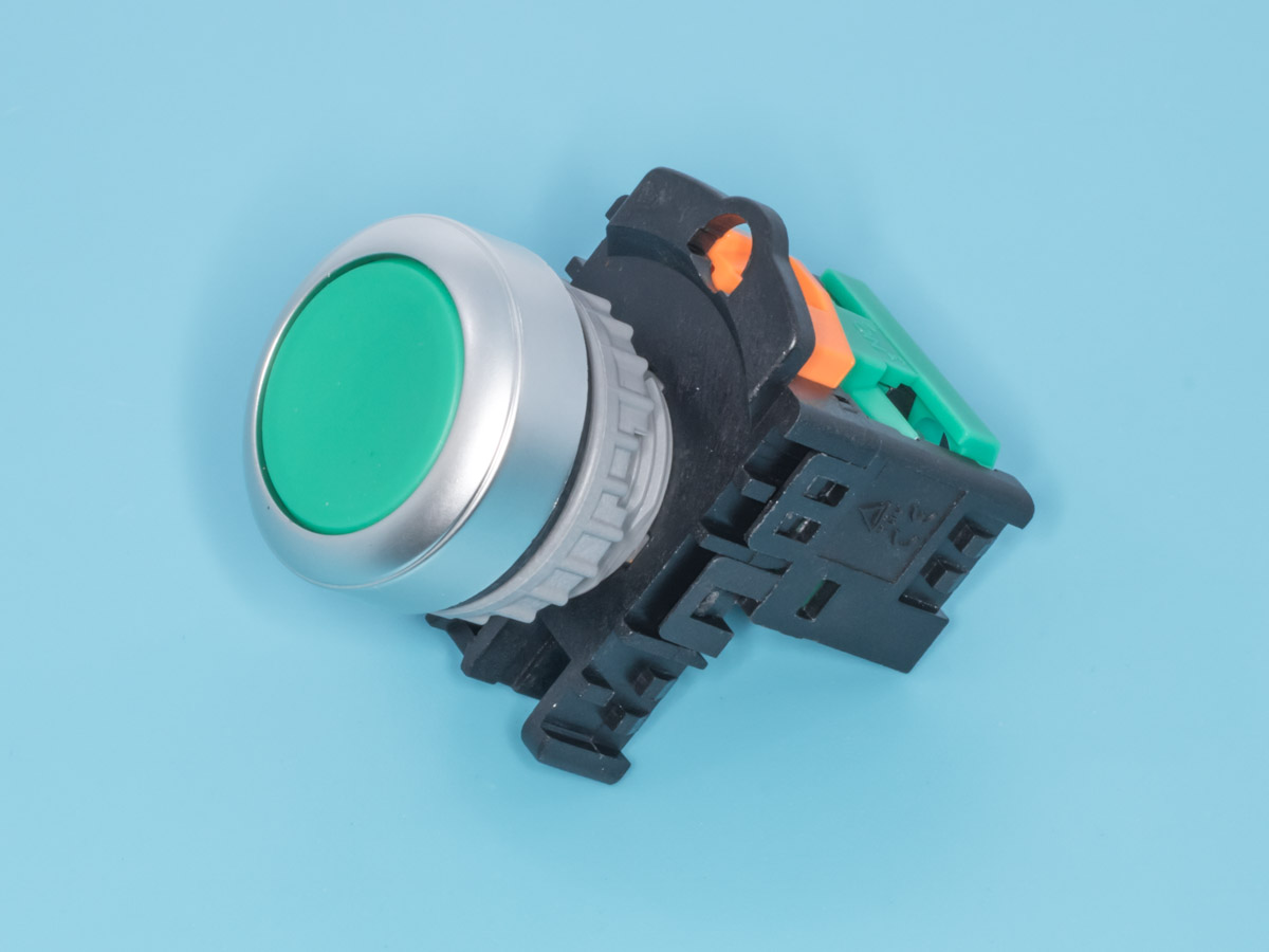 TN2BFG-1A - Кнопка управления плоская, без фиксации, d 30 мм, НР, зеленая