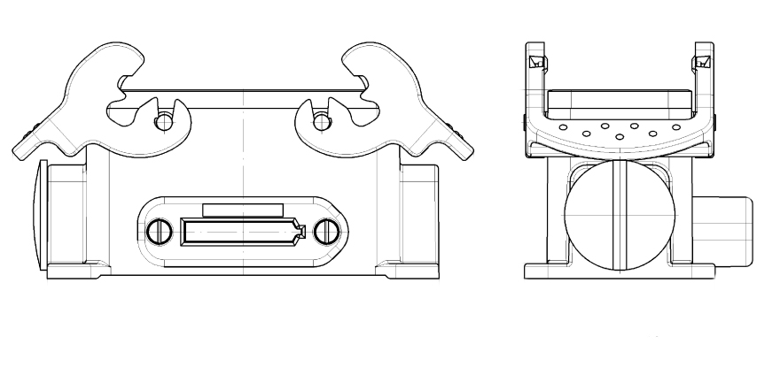 Основание разъема podis CON GUT16 2FCS Z - Основание разъема, на плоский кабель, серия podis, две защелки, кабельный ввод плоского кабеля с боку, цвет: серебристо-серый