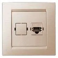 Розетка телефонная RJ11 СП Simon15 IP20 сл. кость Simon 1590480-031