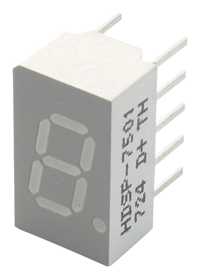 HDSP-7501 - Индикатор светодиодный 7-сегментный 7.6мм общий анод высокоэффективный красный десятичная точка справа