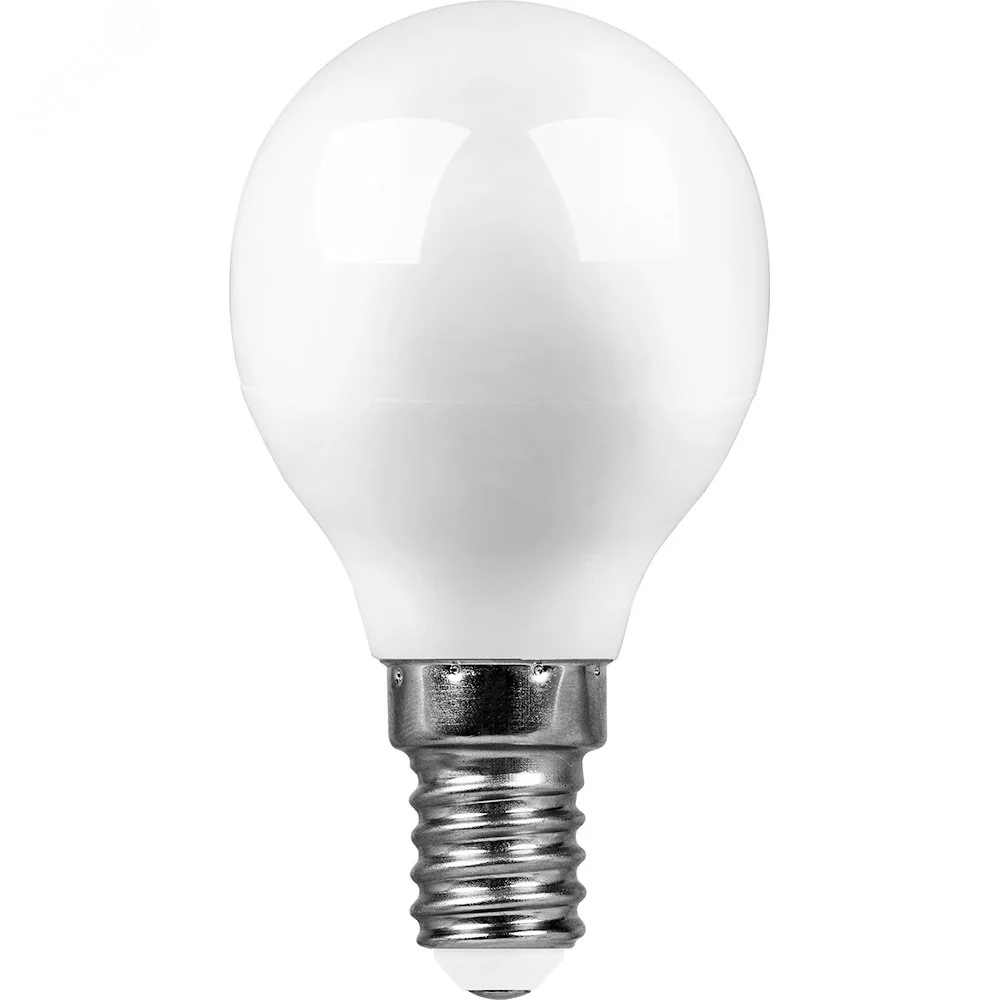 Лампа светодиодная LED 13вт Е14 белый матовый шар 55158
