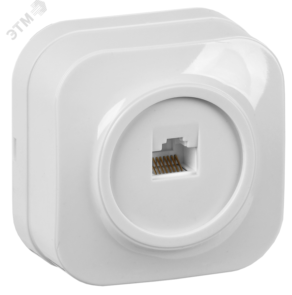 Розетка компьютерная 1-м ОП Glory РК10-ХБ бел. EKH10-K01