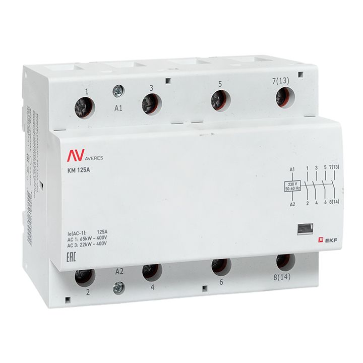 Контактор модульный КМ 100А 4NO 230VAC (6 мод.) AVERES EKF km-av-6-100-40-230V