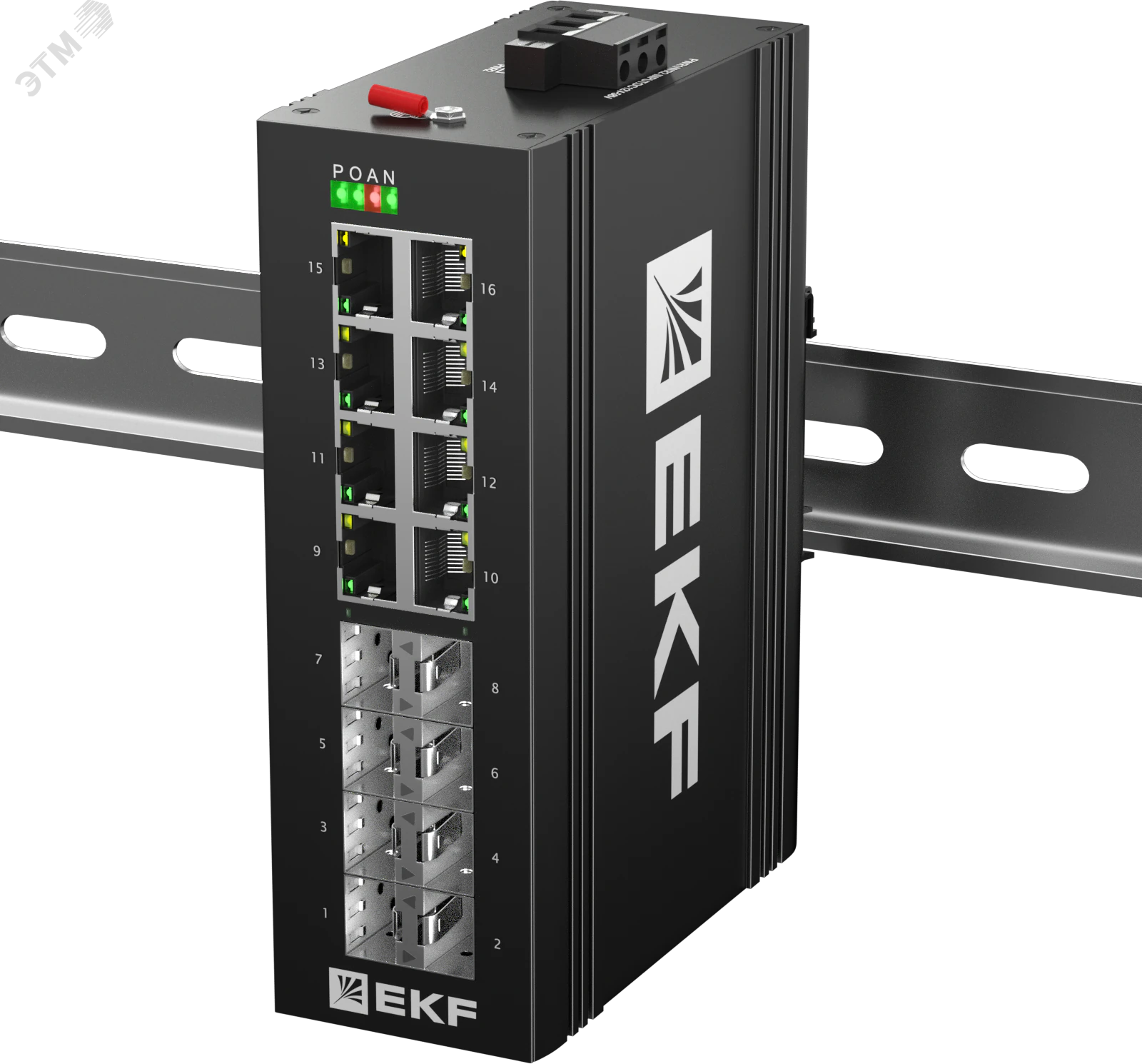 Промышленный неуправляемый коммутатор U-8GX/SFP-8GT, 8 портов 1000Base-X SFP, 8 портов 10/100/1000Base-T(X) RJ45, монтаж на динрейку TSX EKF