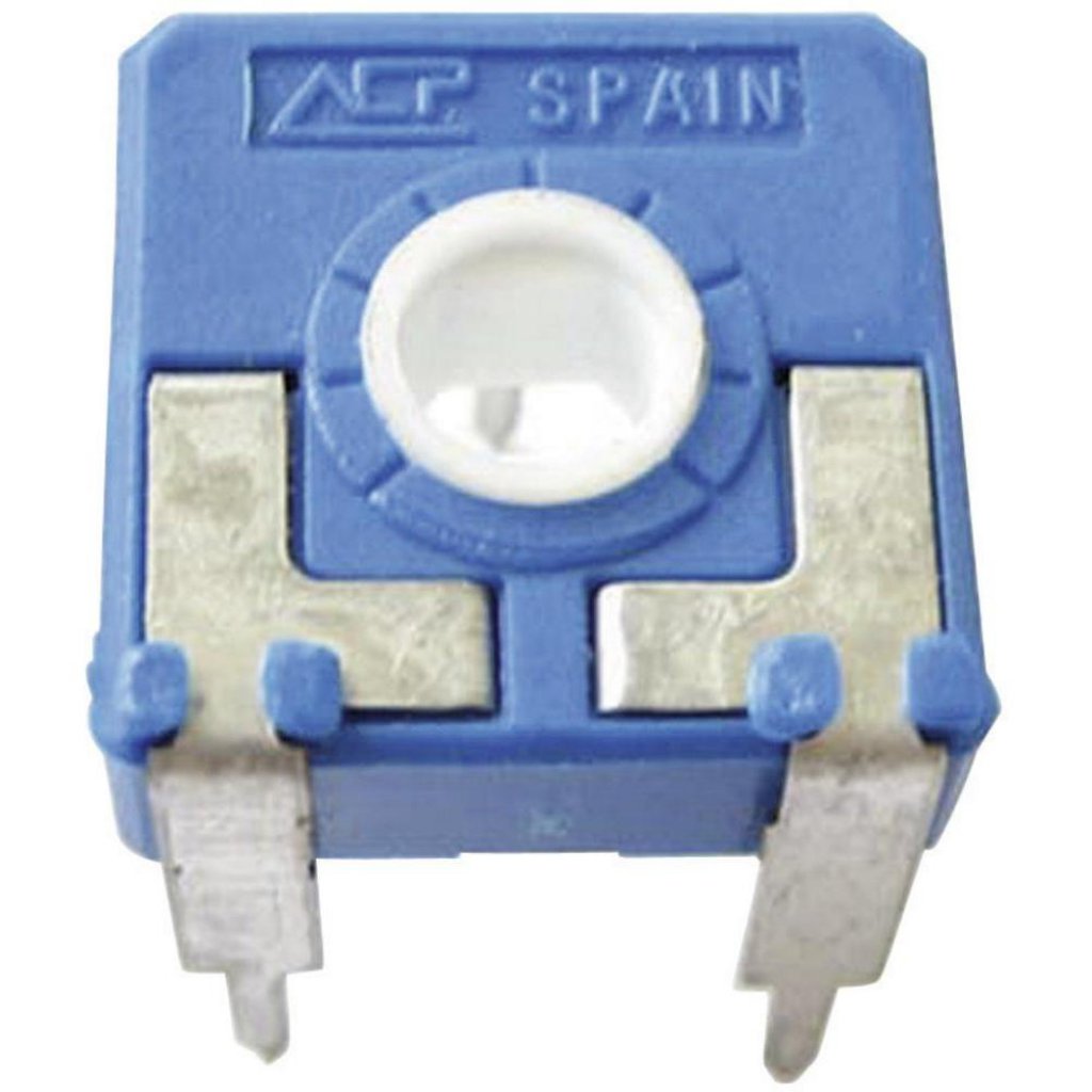 CA14NV12,5-10KA2020 - Потенциометр с линейной характеристикой 10кОм 0.25Вт ротор - круг с двумя лысками под ручку, регулировка сверху, 14x14mm, расстояние