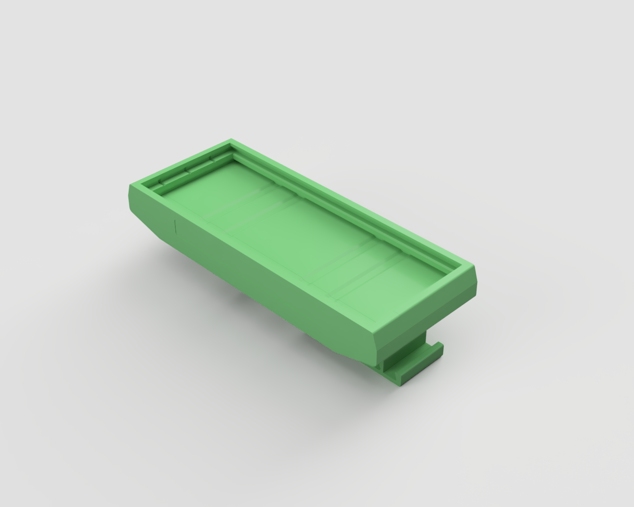 Корпус для РЭА DMK108-11.25-02P-14 - Корпус для РЭА, в сборе, в комплекте: 2 боковые крышки, держатель на DIN рейку, 2, центральные части корпуса, высота печатной платы 108 мм, пластик, цвет: зеленый, серия DMK108